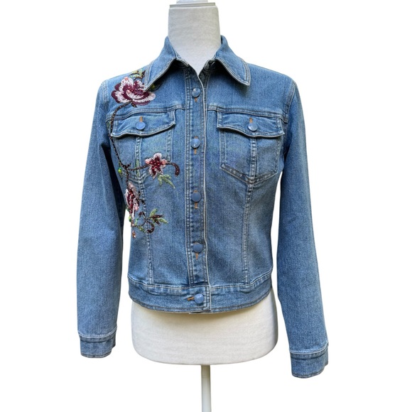 Very Vera Boho Embroidered and Beaded Denim Jacket - Picture 3 of 8